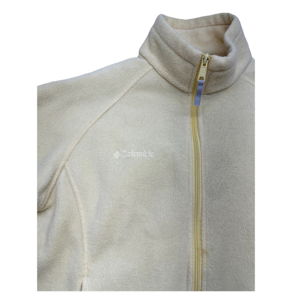 Columbia Womens Size M yellow ￼Fleece Full Zip Up Jacket Long Sleeve Outdoor - Picture 2 of 8